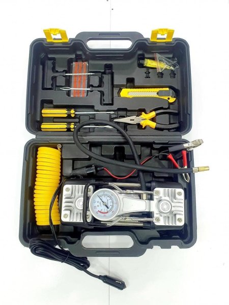 סט קומפרסור נייד עם תיקון פנצ'רים